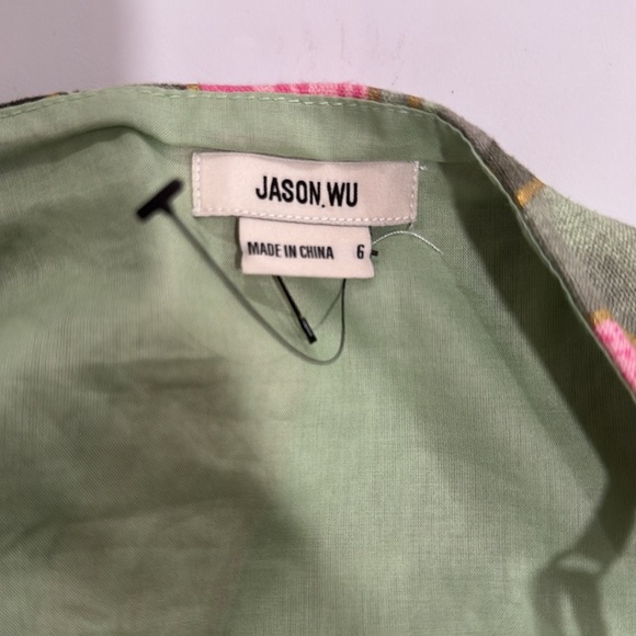 Jason Wu abstract artsy printed midi linen blend dress - Picture 8 of 9